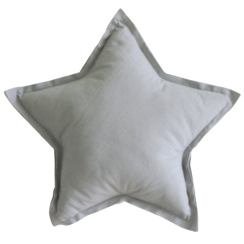 Grey Linen Star Pillow Decorator Cushion