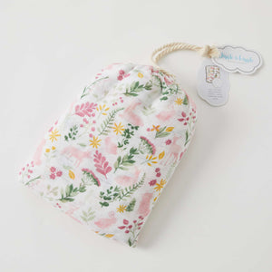 Earth Spirit Muslin Swaddle Wrap & Baby Arrival Card & bonus Emma Heart Rattle