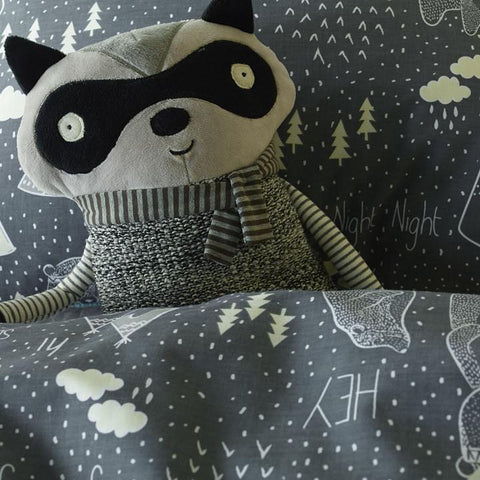 In The Woods Toy Racoon Cushion
