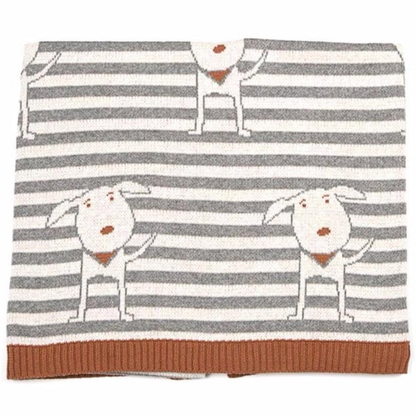 Doug Dog Cotton Knit Baby Blanket Indus Design
