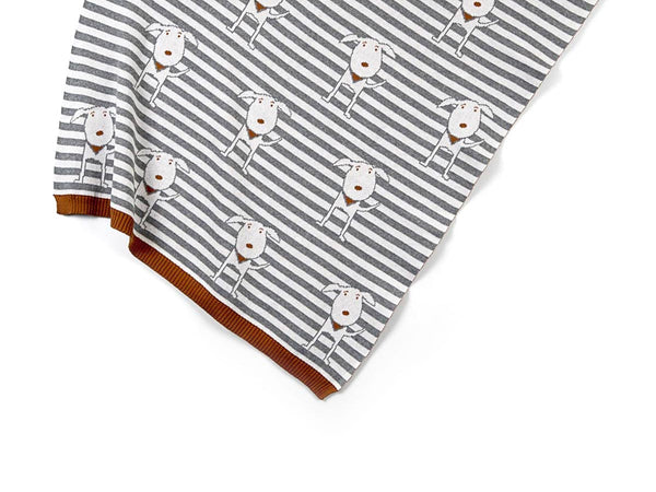 Doug Dog Cotton Knit Baby Blanket Indus Design