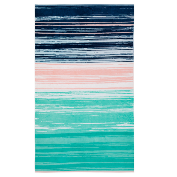 KAS Swoosh Stripe Velour Cotton Beach Towel