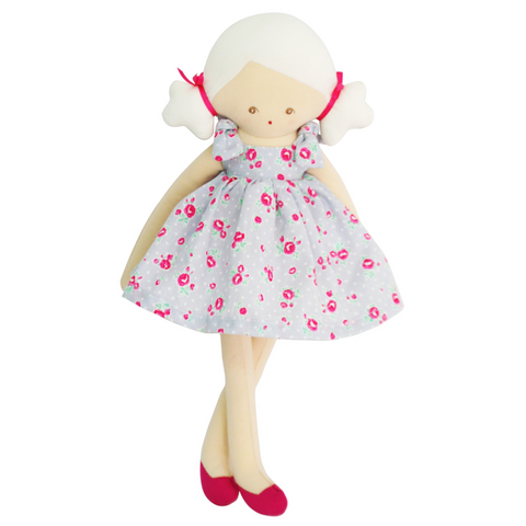 Willow  Doll 32cm with a pretty Grey Floral Dress