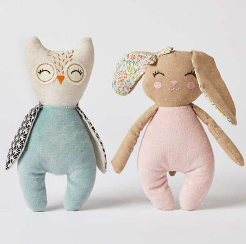 Bunny /  Owl Soft Plush Baby Rattle Toy