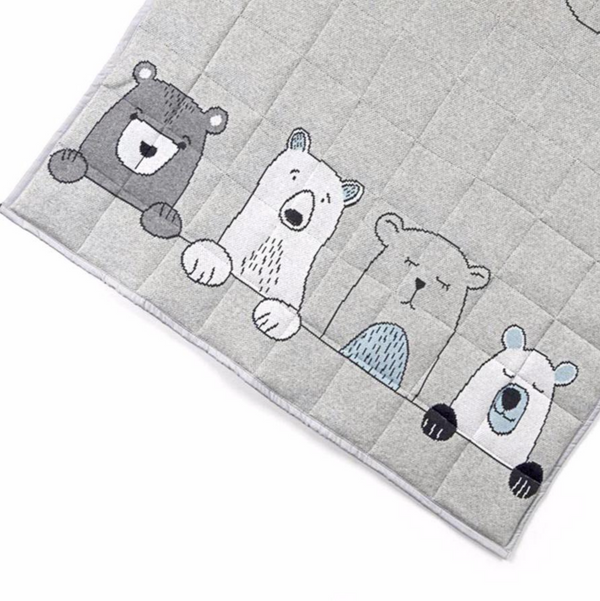 3 piece Henry Bears Baby Blanket, Baby Quilt & Matching Baby Hat Set