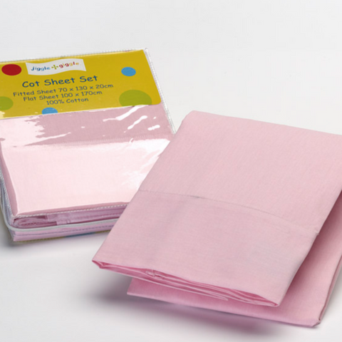 Pink Cot Sheet Set