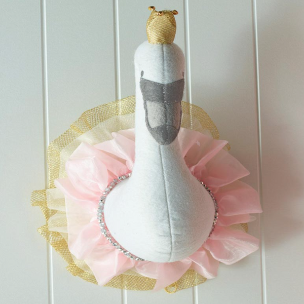 Pink Swan Princess Jiggle & Giggle Wall Art Felt Swan