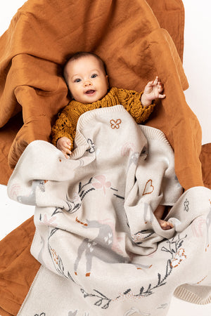 2 piece Unicorn Cotton Baby Blanket & Cotton Swaddle Set