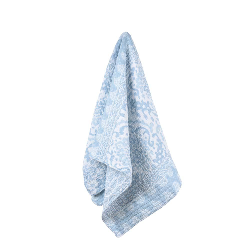 Hampton Blue Coastal York Quilted Cotton Throw Rug