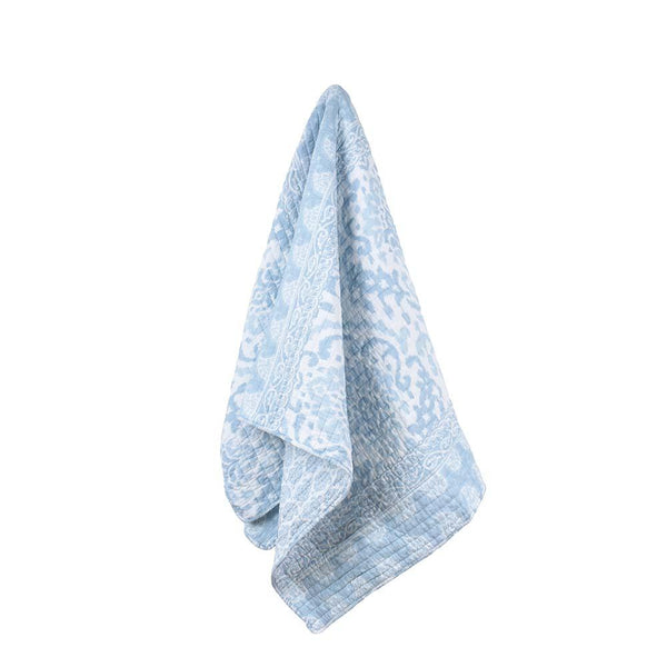 Hampton Blue Coastal York Quilted Cotton Throw Rug