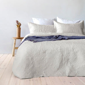 Paisley Ivory Coverlet Bedcover & Pillow Case Set