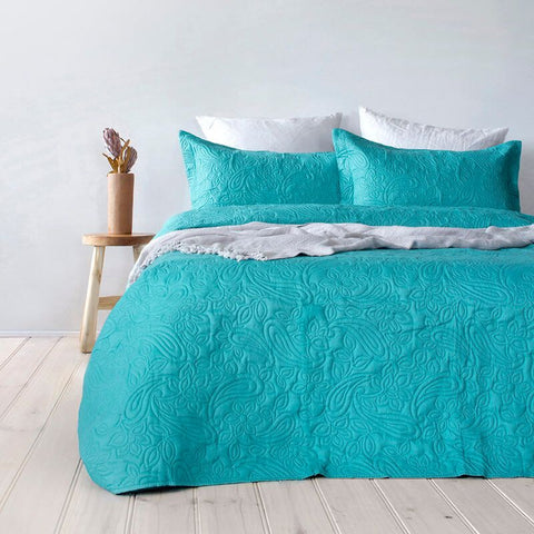 Peacock Paisley Coverlet Bedcover Set. Two Sizes to choose from.