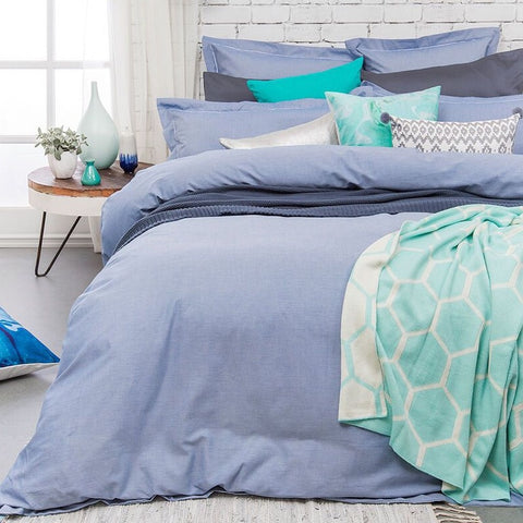 Charleston Quilt Cover Set in Blue
