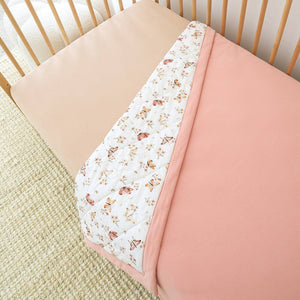 Butterfly Rose Organic Cotton Cot Quilt Reversible Comforter