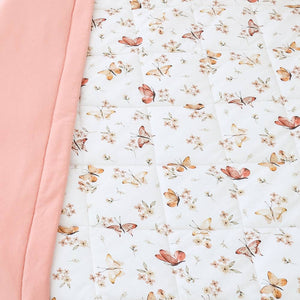 Butterfly Rose Organic Cotton Cot Quilt Reversible Comforter