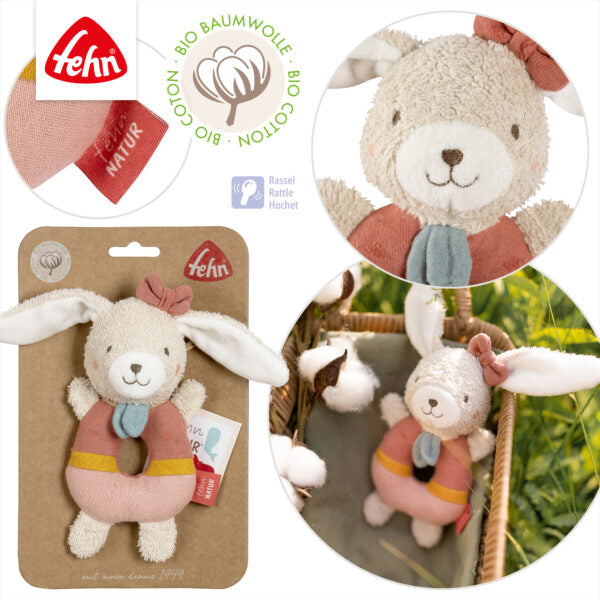 FehnNATUR Soft Ring Grab Rattle Hare