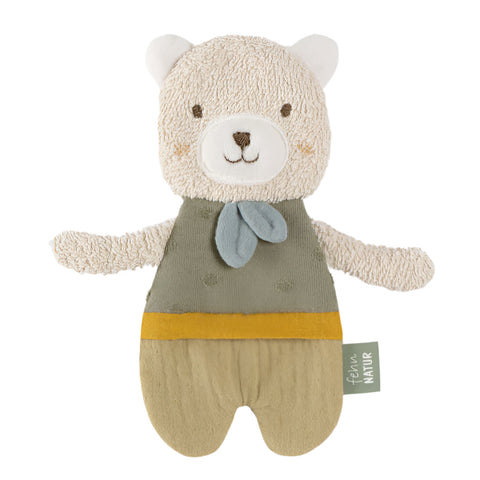 FehnNATUR Small Olive Crinkle Newborn Teddy Bear