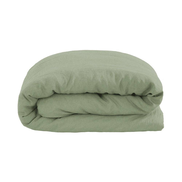 Bambury Sage French Flax Linen Quilt Cover Set