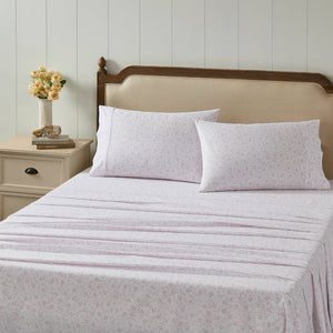 Laura Ashley Campion Pink Small Floral Print Cotton Percale Sheet Set