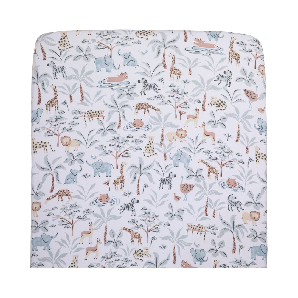 Organic Jersey Cot Fitted Sheet - Wild Safari