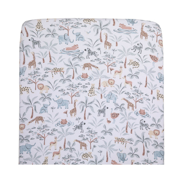 Organic Jersey Cot Fitted Sheet - Wild Safari