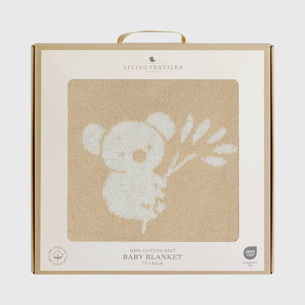 Pram Cotton Knitted Baby Blanket - Australiana