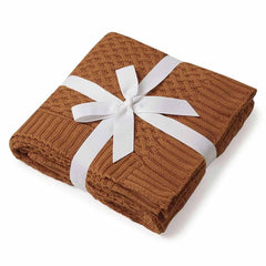 Bronze Diamond Knit Organic Cotton Baby Blanket