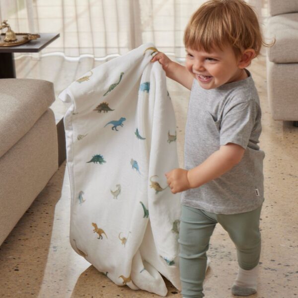 Dallying Dinosaurs Kids Soft Fleece Throw Rug Blanket