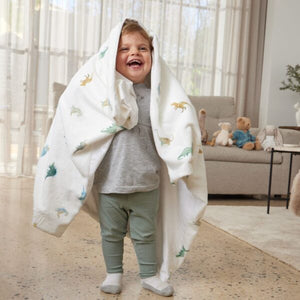 Dallying Dinosaurs Kids Soft Fleece Throw Rug Blanket