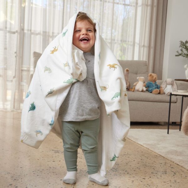 Dallying Dinosaurs Kids Soft Fleece Throw Rug Blanket