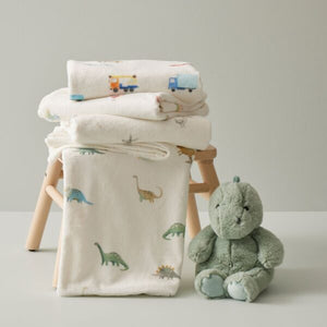 Dallying Dinosaurs Kids Soft Fleece Throw Rug Blanket