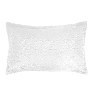 Botanica Coverlet Set - White Leaf Pattern Bed Cover