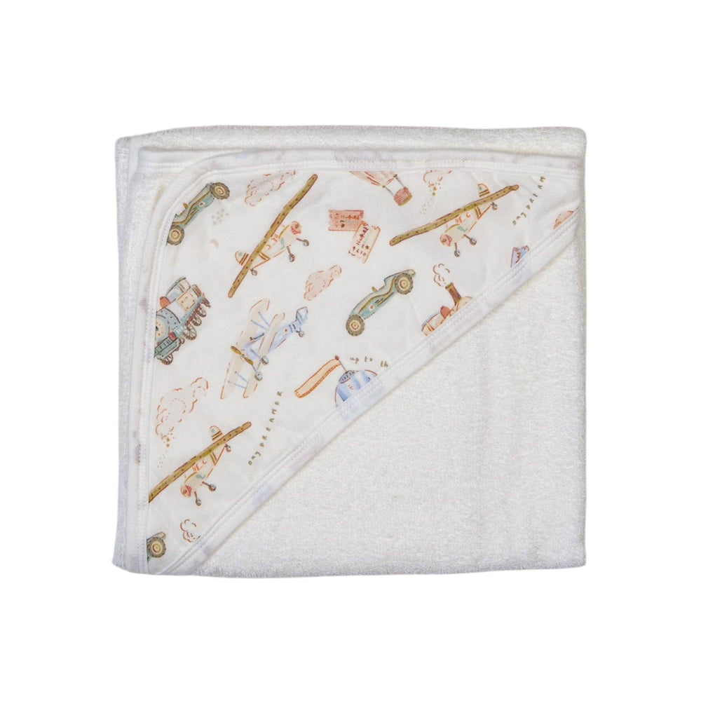 Vintage Transport Baby Hooded Bath Towel
