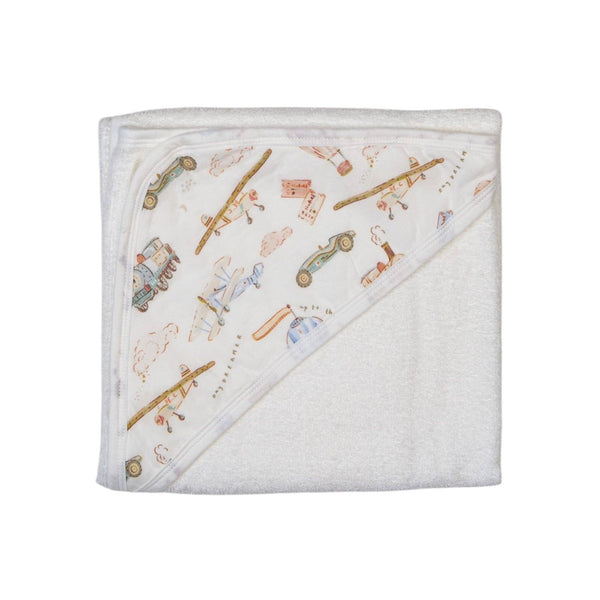 Vintage Transport Baby Hooded Bath Towel