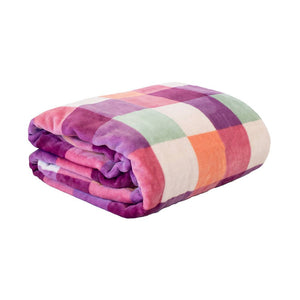 Charlie Sherbert Multi Ultraplush Check Pattern Double / Queen Blanket