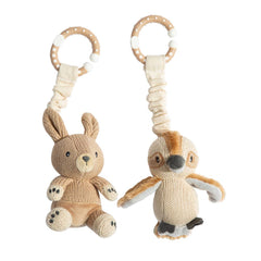 2pk Stroller Pram Toys - Kangaroo & Kookaburra