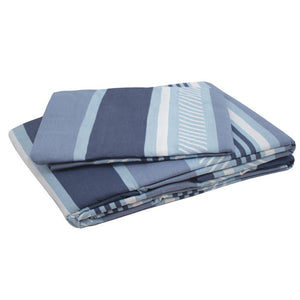 Indiana Polycotton Quilt Cover Set - Blue Multi
