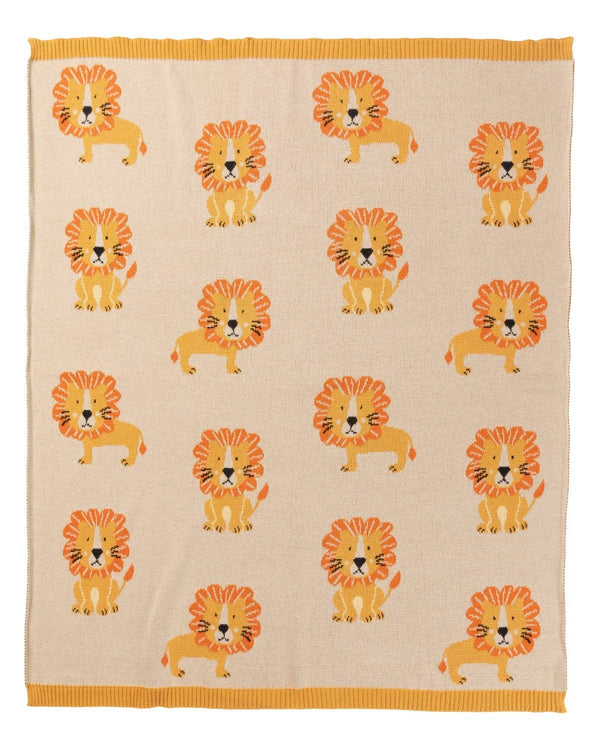 Indus Design Leo Lion Cotton Knit Baby Blanket