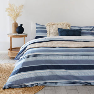 Indiana Polycotton Quilt Cover Set - Blue Multi