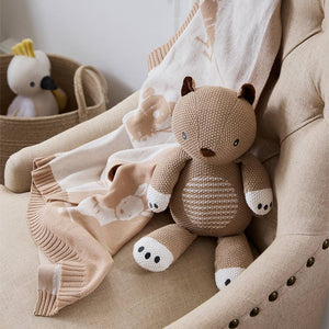 Pram Cotton Knitted Baby Blanket - Australiana