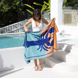 Jacquard Beach Towel - Lobster