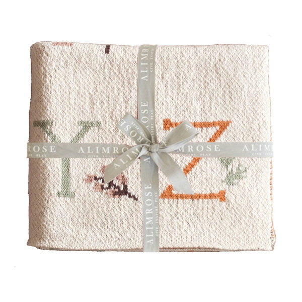 Alphabet Baby Blanket Natural Nursery Newborn Gift