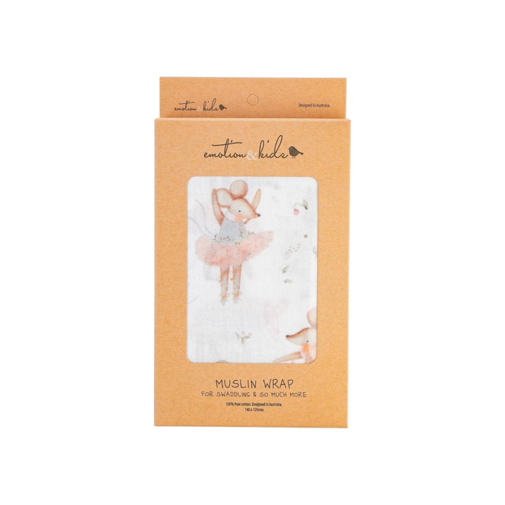 Ballerina Mouse Cotton Muslin Baby swaddle Wrap