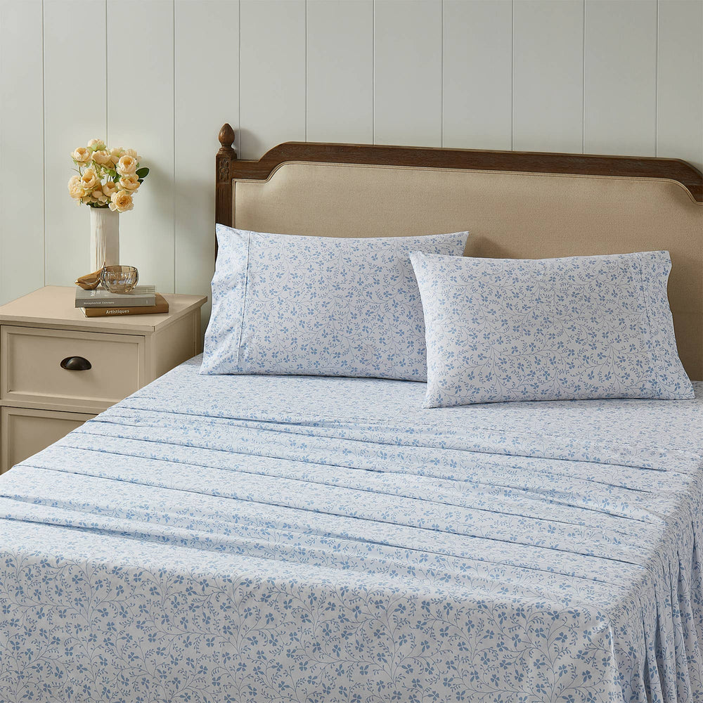 Laura Ashley Campion Seaspray Blue Cotton Percale Sheet Set