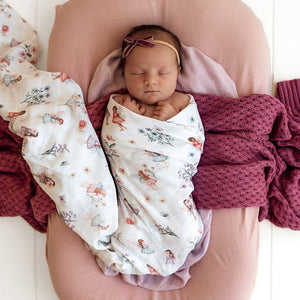 Fairy Garden Organic Cotton Snuggle hunny Muslin Baby Wrap
