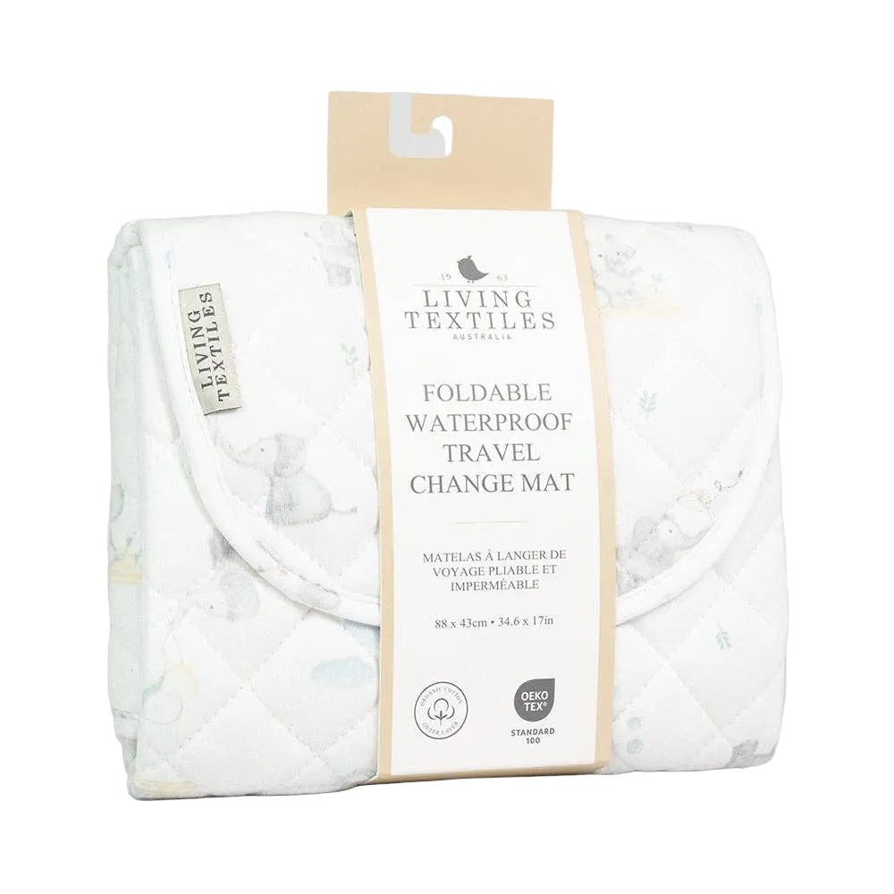 Waterproof Travel Baby Change Mat - Living Textiles Elephant Playtime