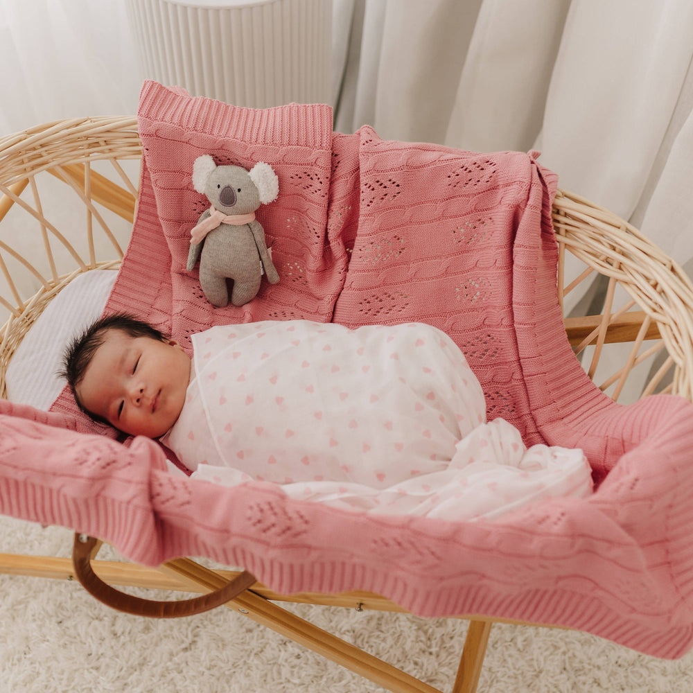 Dusty Pink Koa the Koala Emotion & Kids Baby Rattle Doll