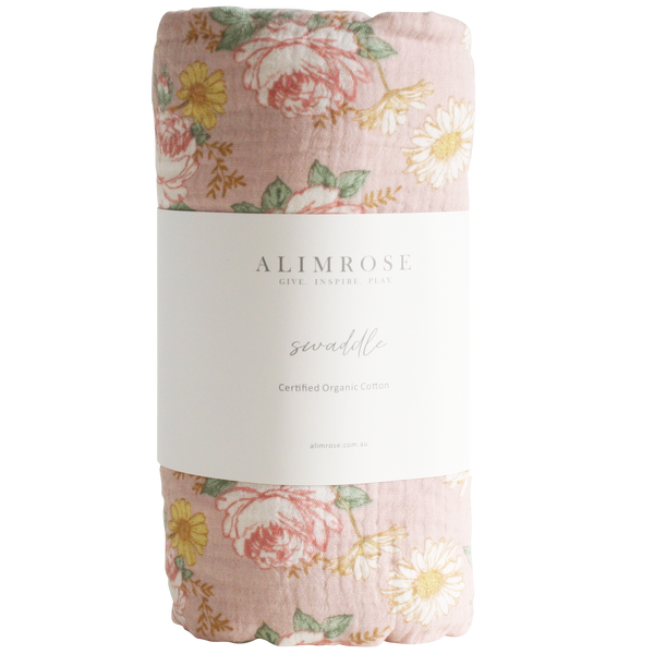 Muslin Swaddle English Garden Baby Wrap