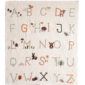 Alphabet Baby Blanket Natural Nursery Newborn Gift