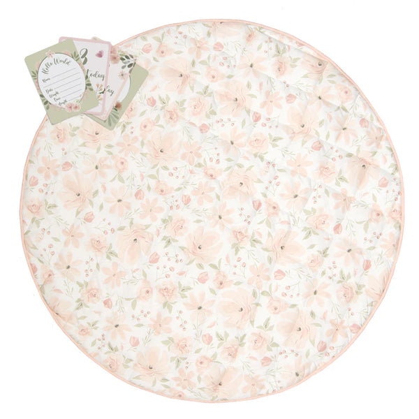 Meadow Floral Round Baby Play Mat with Milestone Cards